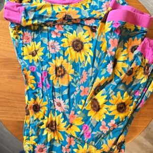 Little Sleepies Sunflower Pajama with Pink Trim